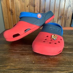 Kids Crocs - size 13 child’s - red/blue